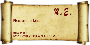 Muser Etel névjegykártya